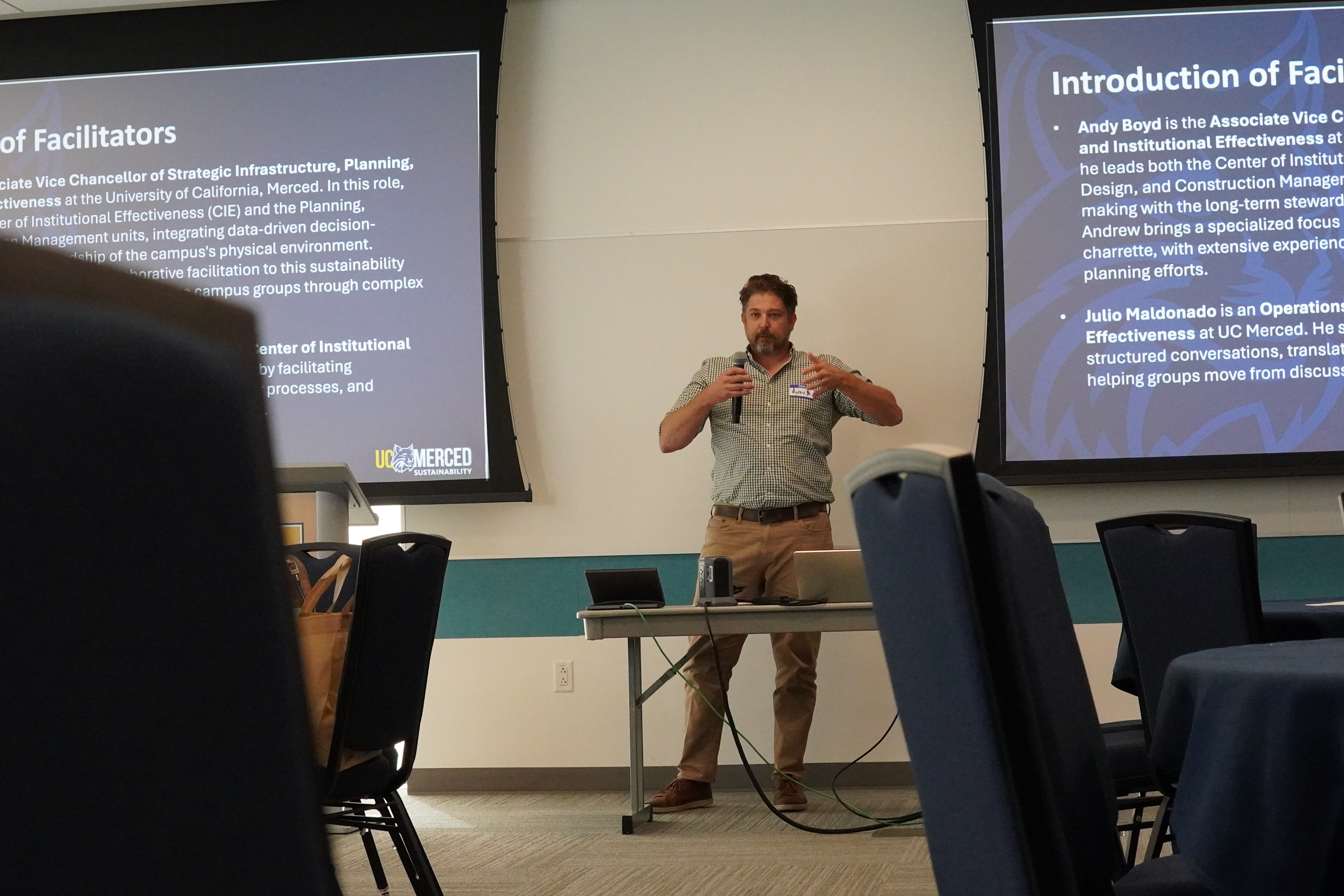 Andy presenting slide