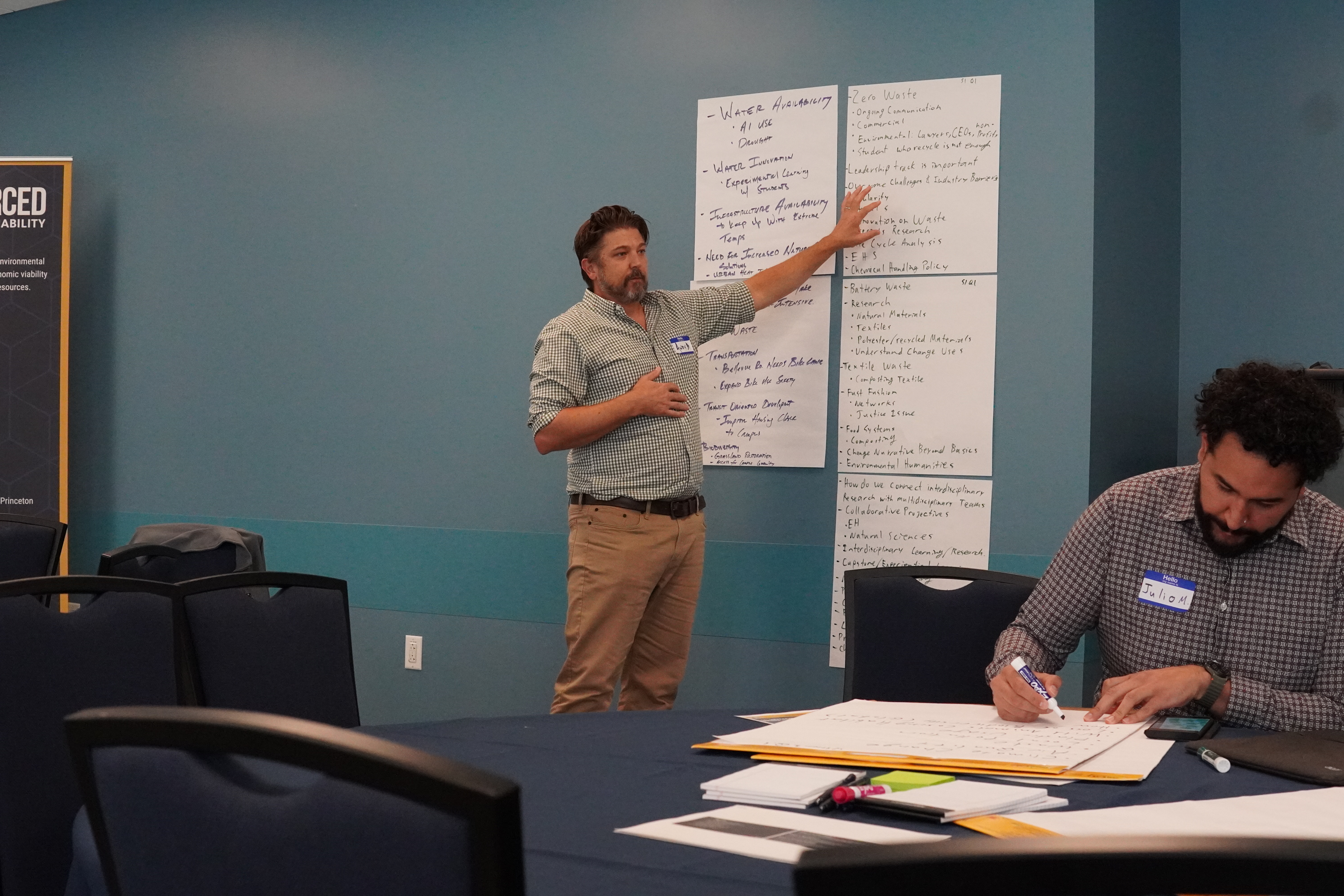 Andy leading the discussion on the different ideas