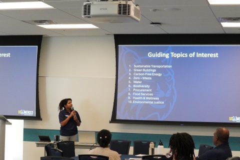 Sawani presenting slide